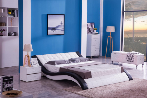 Conception Lit Son Numérique Lits USB Meubles de Luxe Chambre à Coucher Cuir