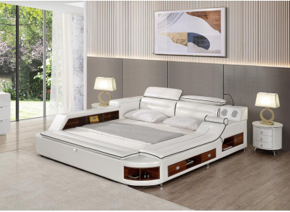 Conception de lits en cuir hôtel double étagère chaise longue de massage multifonction s lit