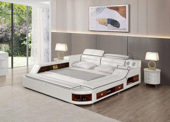 Conception de lits en cuir hôtel double étagère chaise longue de massage multifonction s lit