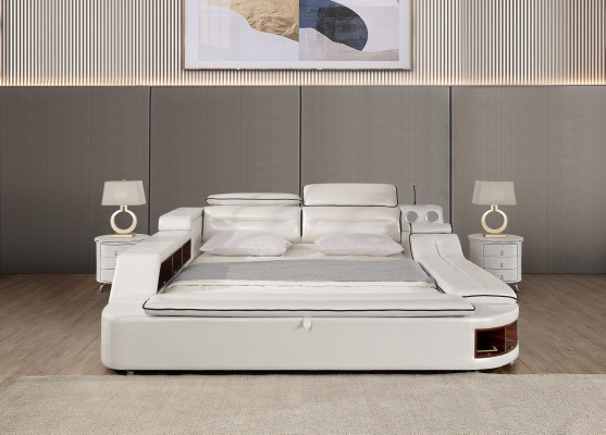 Conception de lits en cuir hôtel double étagère chaise longue de massage multifonction s lit