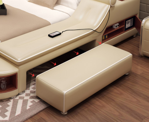 Lit multifonction sécurisé avec chauffage intégré, USB, son et fonction double lits nouvel