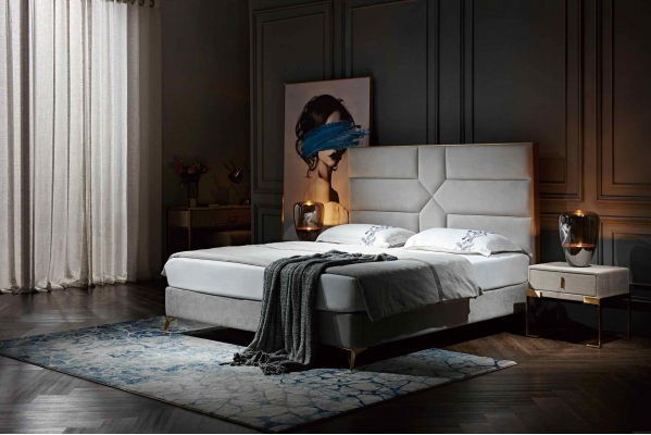 Lit de conception de luxe Rembourrage Lit double de l'hôtel Lits de mariage Chambre de sommeil 180x200cm