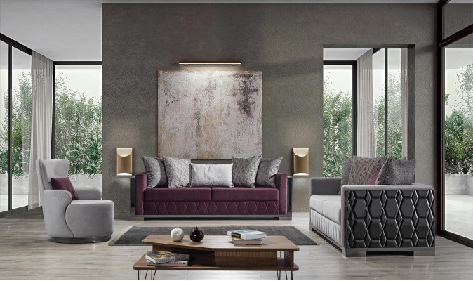 Ensemble de canapé de luxe moderne Suite de canapé Canapés Fauteuil 3 + 1 Place Design en Tissu