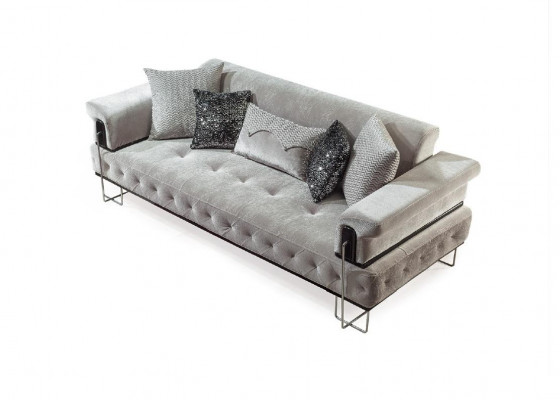 Canapé violet Chesterfield suite 3+1 place pour salon rembourré