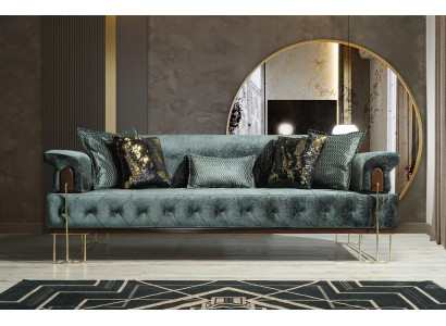 Canapé 3 places Canapé Siège Design Canapé Trois places Luxe Métal avec Textile