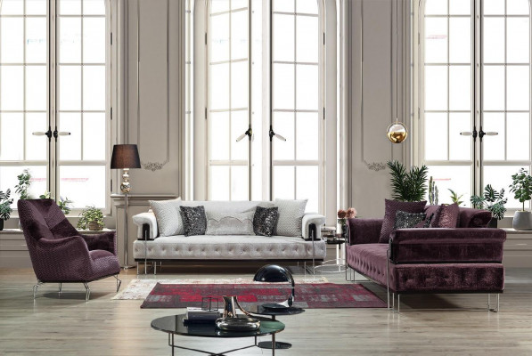 Fauteuil 1 place Revêtement de siège Fauteuil Design Tissu Moderne Violet