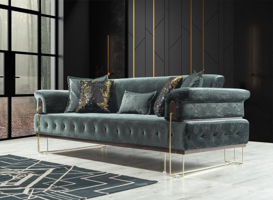 Ensemble de canapés Ensemble de canapés Canapés Fauteuil de salon 3+3+1 places Tissu Moderne