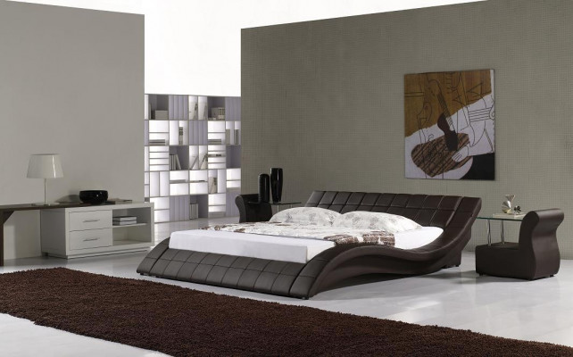 Lits Double Mariage Chambre à Coucher de Luxe Lit Design en Cuir 180x200 Hôtel