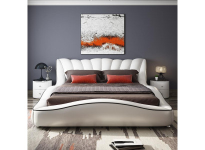 Chambre double de luxe en bois lits textiles 180x200 Lit classique