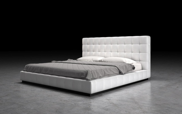Cadre moderne, lit en cuir de design hôtelier de luxe