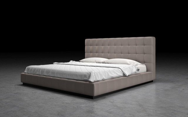 Cadre moderne, lit en cuir de design hôtelier de luxe