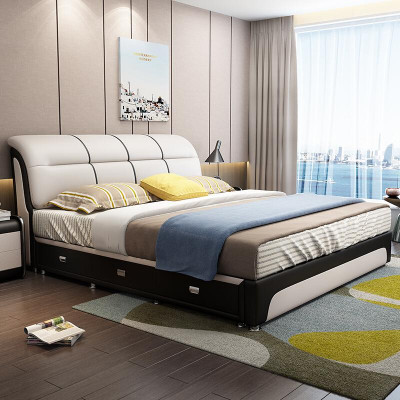 Lits Rembourrage Textile Moderne Bois Chambre À Coucher Nouveau Lit Double Lit Chester