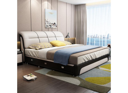 Lits Rembourrage Textile Moderne Bois Chambre À Coucher Nouveau Lit Double Lit Chester
