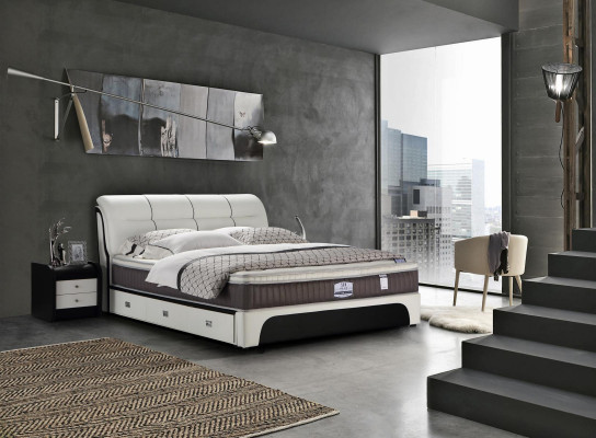 Lits Rembourrage Textile Moderne Bois Chambre À Coucher Nouveau Lit Double Lit Chester