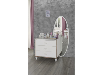 Commode avec miroir Meubles Commode moderne en bois Chambre de jeunesse Blanche nouvelle