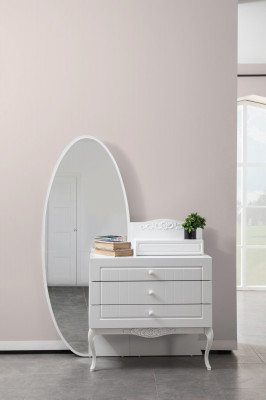Commode avec miroir Mobilier de chambre de jeunes Design nouveau Bois Couleur blanche