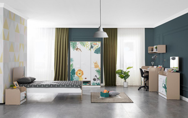 Commode avec miroir Mobilier Chambre de jeunes Marron Commode avec miroir Bois