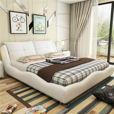 Cadre de l'hôtel moderne Chambre de sommeil de luxe Lits Design Lit en cuir