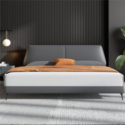 Conception de lits d'hôtel de luxe pour couples en cuir de mariage dans une chambre de luxe.