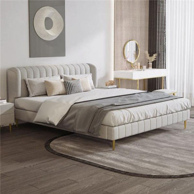 Lits Chambre Double Lit de luxe Chesterfield Designer Lit en cuir Hôtel