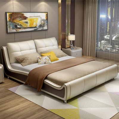 Revêtement de lit Design Décoration Luxueux Lits Doubles en cuir de Chambre de Mariage Hôtel sommeil