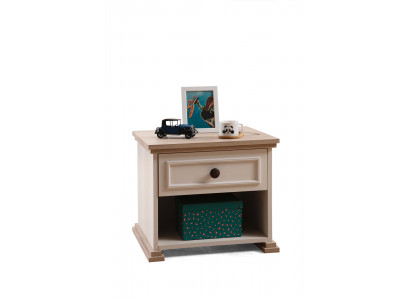 Meuble de chevet de design moderne pour enfant en bois beige.