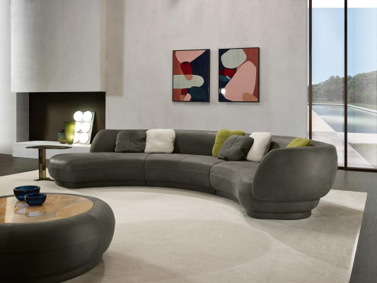 Canapé rond Canapé d'angle Canapé 6 places Canapé en cuir de luxe Mobilier de salon