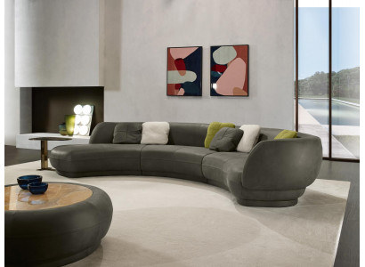 Canapé rond Canapé d'angle Canapé 6 places Canapé en cuir de luxe Mobilier de salon