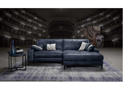 Canapé d'angle Canapé Salon Canapés Cuir Luxe Forme en L Style Moderne Meubles Bleu nouveau