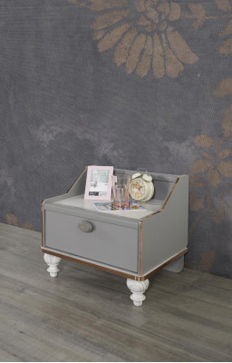 Table de chevet Design Chambre d'enfants Tables de luxe Chambre à coucher Bois Gris
