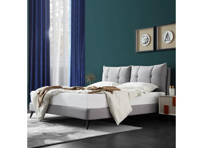 Lit Double en Cuir Beige 180x200 Chambre de Sommeil en Cuir Design