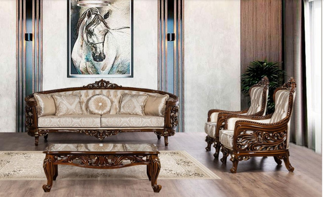 Suite de canapé du groupe 3+1+1 Canapé Fauteuil Canapés Tissu Salon 3 pièces