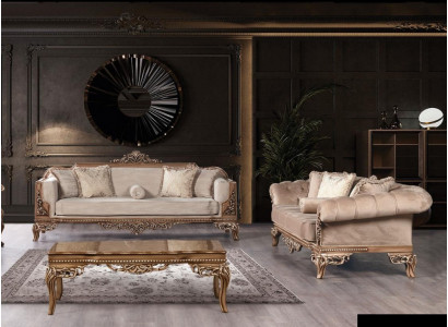 Ensemble de canapé 3+3 places Chesterfield Fauteuil Fauteuil Ensemble de tissu de luxe 2 pièces