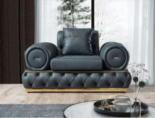 Ensemble de canapés 3+3+1 places Fauteuil Canapés en cuir de luxe Chesterfield