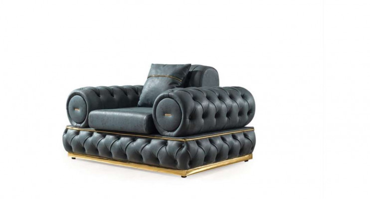 Ensemble de canapés 3+3+1 places Fauteuil Canapés en cuir de luxe Chesterfield