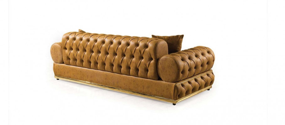 Ensemble de canapé Luxe Chesterfield 3+3+1 Fauteuil Canapés en cuir