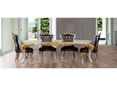 Salle à manger Table à manger 4x Ensemble de chaises en bois Tables de tables Chaises ensembles de chaises