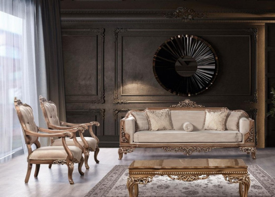 Suite canapé fauteuil canapé ensemble 3+1+1 places Groupe de luxe Baroque Rococo Meubles