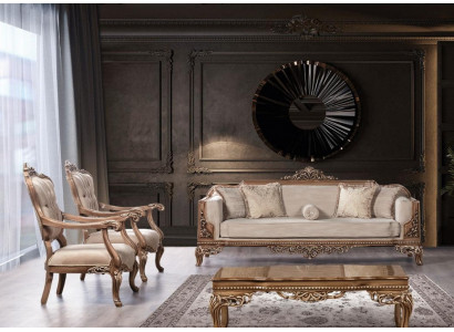 Suite canapé fauteuil canapé ensemble 3+1+1 places Groupe de luxe Baroque Rococo Meubles