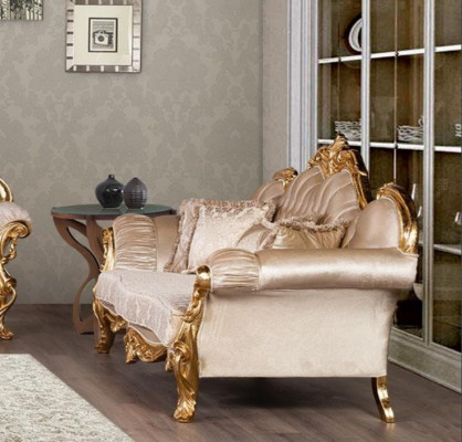 Suite Canapé 3+1+1 Table Basse Canapé Tissu de Luxe Fauteuil Canapés neufs