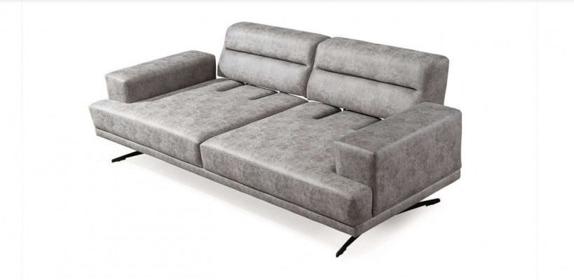 Ensemble de canapés 3+3 places en cuir avec design moderne.
