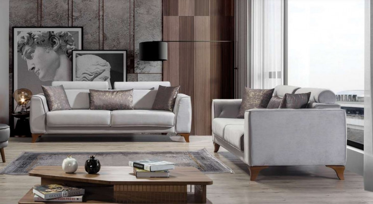 Ensemble de canapés de luxe 3+3 places Suite Design Canapés Canapé Sofa Tissu de rembourrage Design
