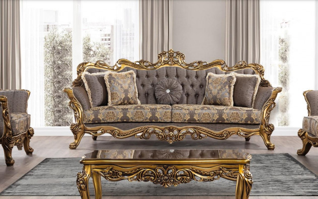 Canapé 3 places Canapé triple 3 places Canapé Canapés Fauteuil Siège Tissu Style baroque
