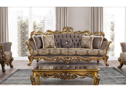 Canapé 3 places Canapé triple 3 places Canapé Canapés Fauteuil Siège Tissu Style baroque
