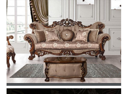 Canapé 3 places Classique Trois places Canapés Tissu Textile Design Baroque Rococo neuf