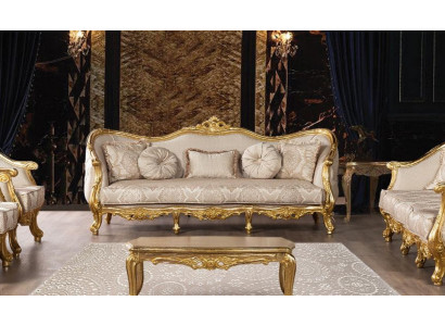 Canapé trois places Canapé baroque rococo à trois places Canapés Fauteuil en tissu Style Canapé