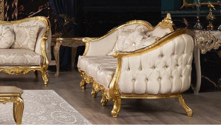 Canapé trois places Canapé baroque rococo à trois places Canapés Fauteuil en tissu Style Canapé