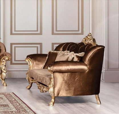 Canapé trois places de luxe, canapé baroque rococo à trois places, canapé fauteuil canapés fauteuil en tissu style mobilier