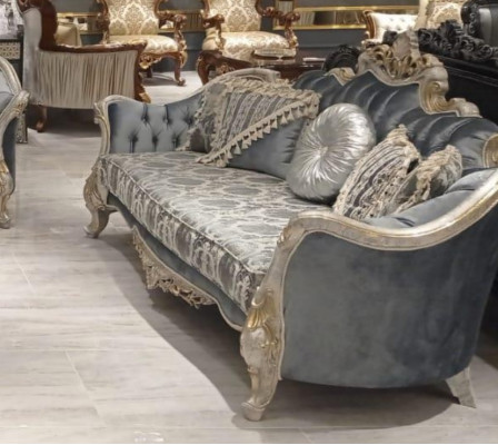 Trois places canapé 3 places Canapé Meubles Canapés Classiques Style Tissu Baroque Rococo nouveau