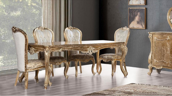 Table Salle à manger Table de salle à manger Table à manger Salle à manger Bois Tables Baroque Salle à manger Mobilier de luxe neuf